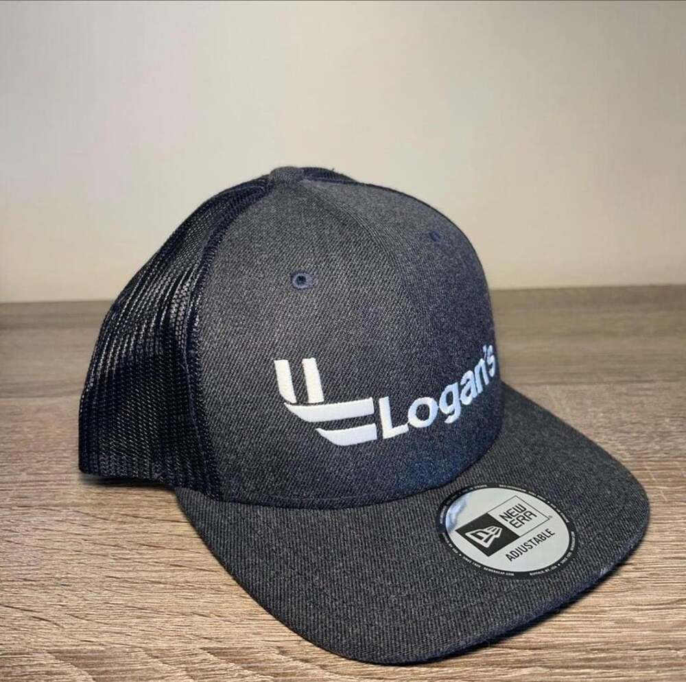 New Era Joey Logano Team JL Dark Grey Black Mesh Trucker Adjustable Hat